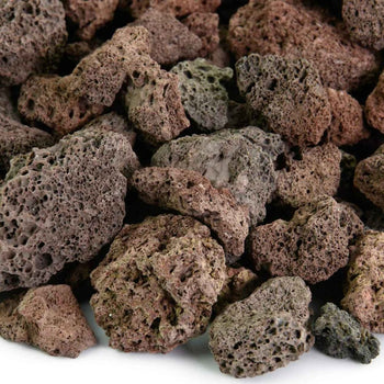 Gas firepit lava rock